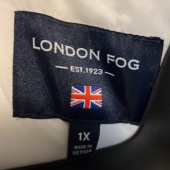 NWT ☃️ LONDON FOG BELTED WHITE FAUX FUR TRIM HOODED PUFFER COAT Womens 1X or 16W - Picture 8 of 12